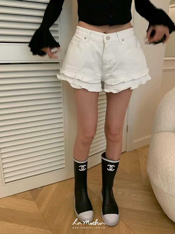 荷葉牛仔小短褲